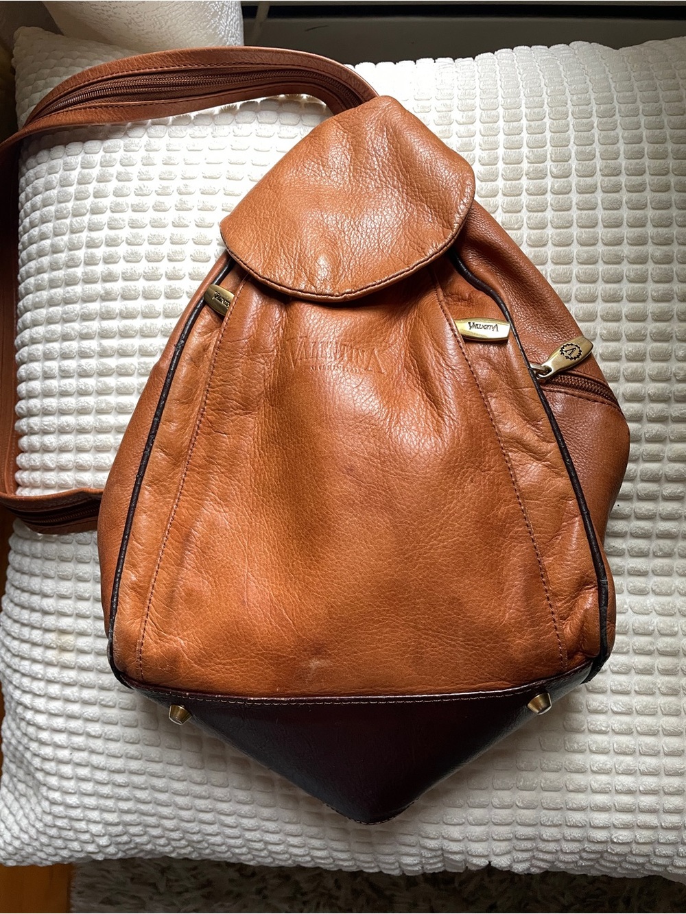 Valentina Vintage teardrop Itslian Leather Backpack
